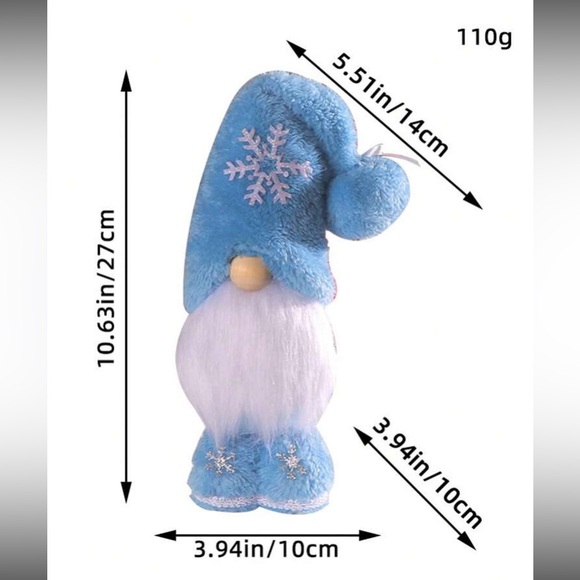 NWT- Set of 2- Stunning Super Soft- White & Blue ❄️ Winter Gnome Decorations - Picture 6 of 6